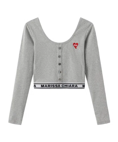 Marissa Chiara Long-sleeved T-shirt In Gray