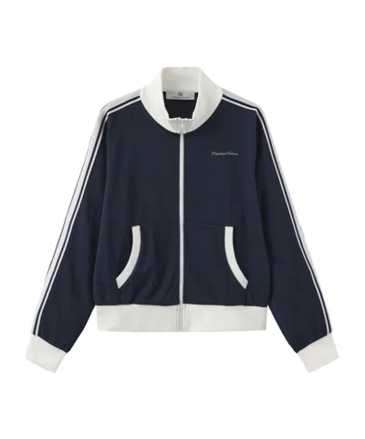 Marissa Chiara Long-sleeved Zip-up Track Jacket In Blue