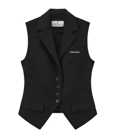 Marissa Chiara Single-breasted Vest In Black