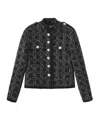 Marissa Chiara Stand Collar Lace Jacket In Black