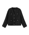 Marissa Chiara V-neck Jacket In Black