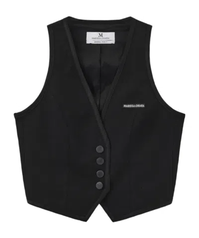 Marissa Chiara V-neck Vest In Black