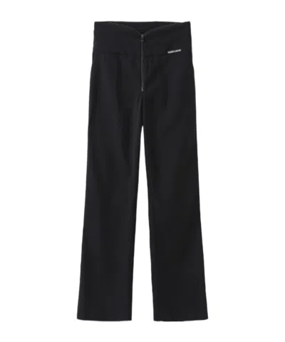 Marissa Chiara Zipper Casual Pants In Black