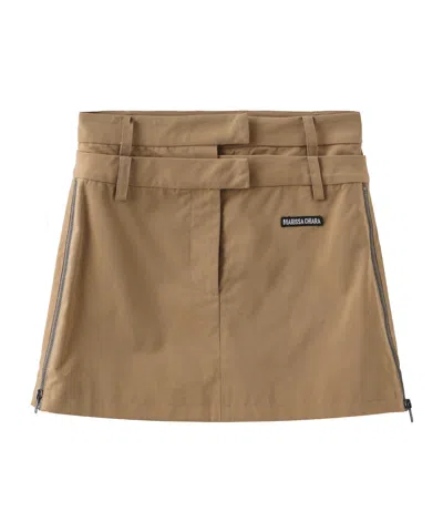 Marissa Chiara Zipper Skirt In Brown