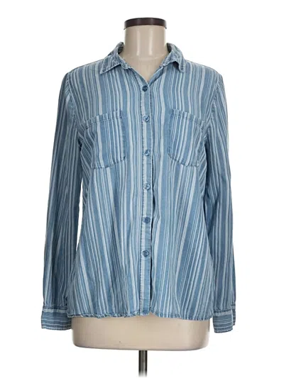 Pre-owned Marissa Olivia Long Sleeve Button Down Shirt In Blue