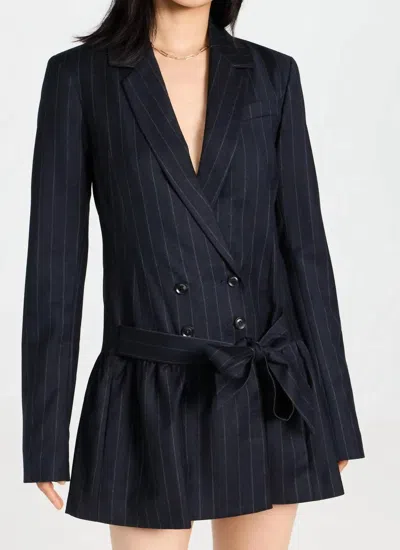 Marissa Webb Ainsley Pinstripe Drop Waist Blazer Dress In Tatum Pinstripe In Multi