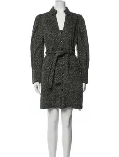 Pre-owned Marissa Webb Animal Print Knee-length Dress In Gray