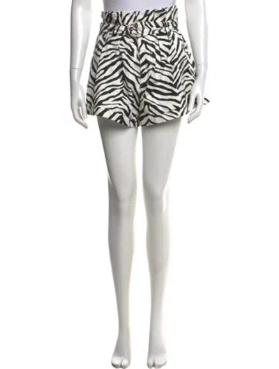 Pre-owned Marissa Webb Animal Print Mini Shorts In White