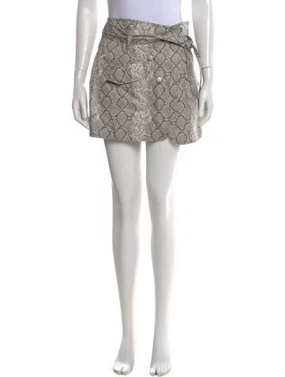 Pre-owned Marissa Webb Animal Print Mini Skirt In Gray