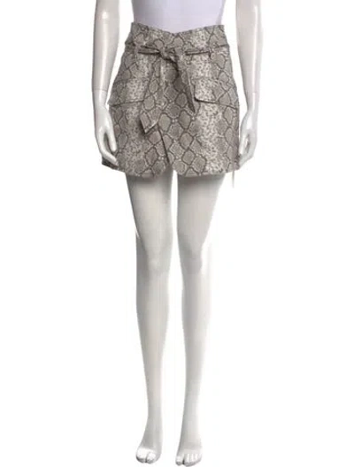 Pre-owned Marissa Webb Animal Print Mini Skirt W/ Tags In Gray