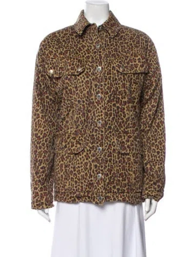 Pre-owned Marissa Webb Animal Print Utility Jacket In Neutral