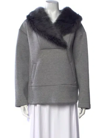 Pre-owned Marissa Webb Asymmetrical Long Sleeve Sweatshirt In Grey