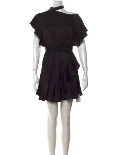 Pre-owned Marissa Webb Asymmetrical Mini Dress In Black