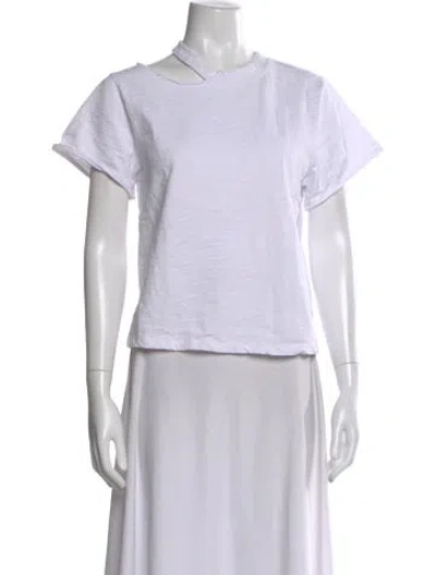 Pre-owned Marissa Webb Asymmetrical Short Sleeve T-shirt In White