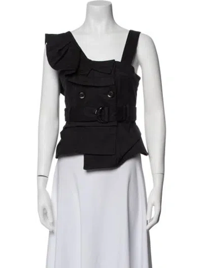 Pre-owned Marissa Webb Asymmetrical Sleeveless Top In Black