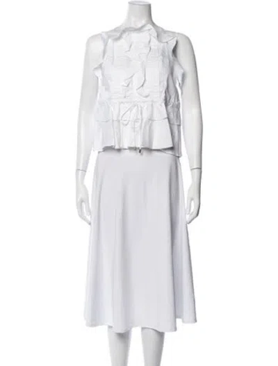 Pre-owned Marissa Webb Asymmetrical Sleeveless Top W/ Tags In White