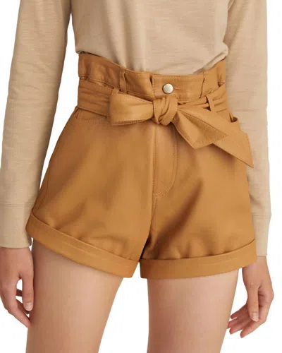 Marissa Webb Banks Leather Shorts In Fawn In Brown