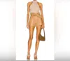 Marissa Webb Banks Paperbag Leather Boyfriend Shorts In Fawn In Neutral