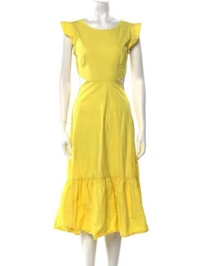 Pre-owned Marissa Webb Bateau Neckline Midi Length Dress In Yellow