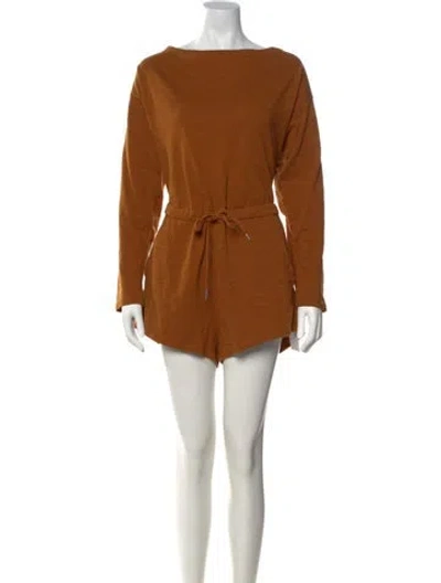 Pre-owned Marissa Webb Bateau Neckline Romper In Brown