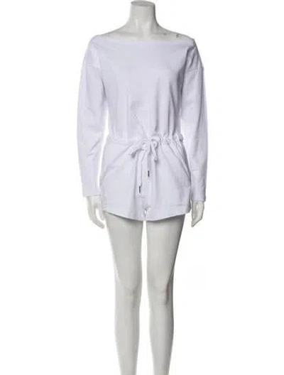 Pre-owned Marissa Webb Bateau Neckline Romper In White