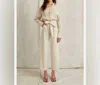 Marissa Webb Bo Paper Bag Canvas Patched Boyfriend Pant In Oat In White