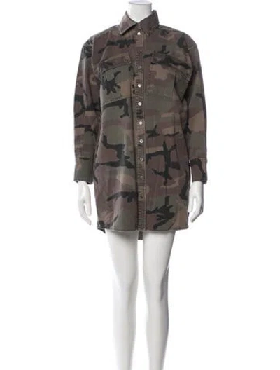 Pre-owned Marissa Webb Camouflage Print Mini Dress In Brown