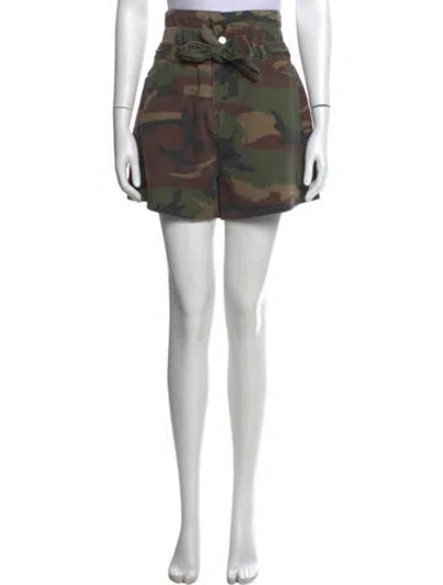 Pre-owned Marissa Webb Camouflage Print Mini Shorts In Green