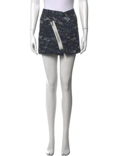 Pre-owned Marissa Webb Camouflage Print Mini Skirt In Blue