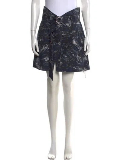 Pre-owned Marissa Webb Camouflage Print Mini Skirt In Blue