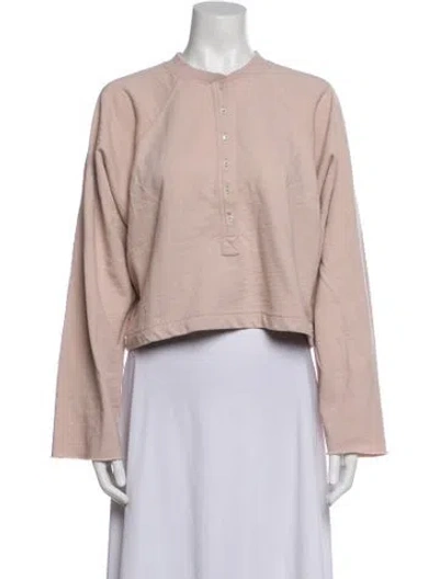 Pre-owned Marissa Webb Crew Neck Long Sleeve Crop Top In Pink