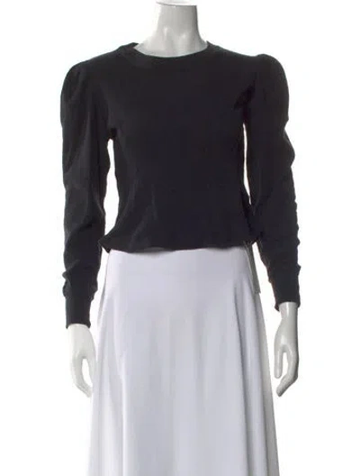 Pre-owned Marissa Webb Crew Neck Long Sleeve Top In Black