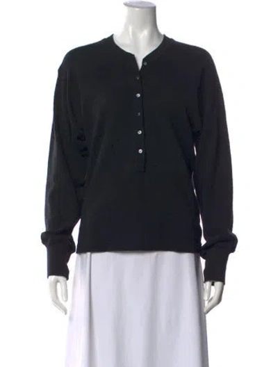 Pre-owned Marissa Webb Crew Neck Long Sleeve Top In Black