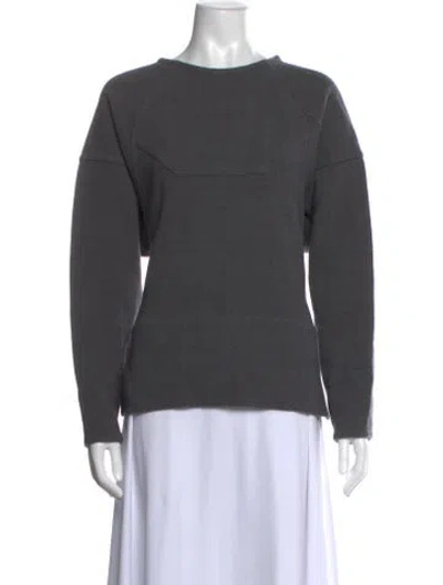 Pre-owned Marissa Webb Crew Neck Long Sleeve Top In Gray
