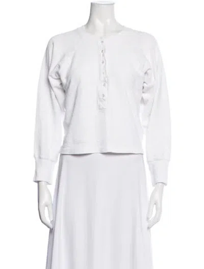Pre-owned Marissa Webb Crew Neck Long Sleeve Top In White