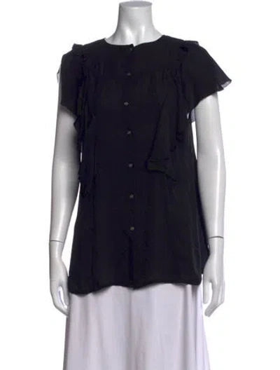 Pre-owned Marissa Webb Crew Neck Short Sleeve Blouse In Black