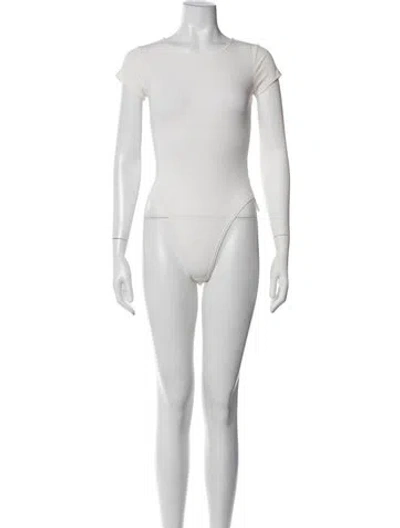 Pre-owned Marissa Webb Crew Neck Short Sleeve Bodysuit In White