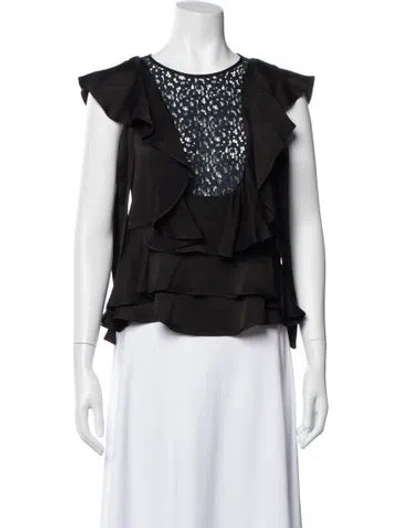 Pre-owned Marissa Webb Crew Neck Sleeveless Blouse In Black