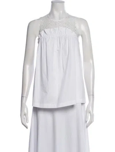 Pre-owned Marissa Webb Crew Neck Sleeveless Blouse In White