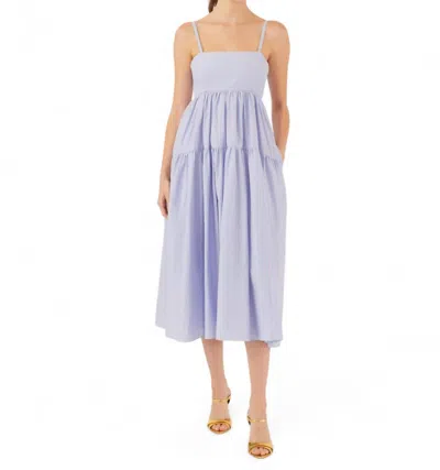 Marissa Webb Eva Trapeze Midi Dress In Cerulean Edie Stripe In Blue