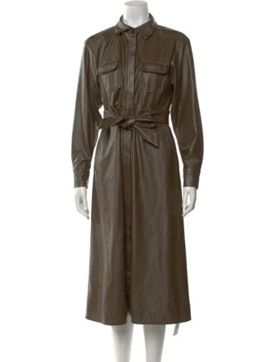 Pre-owned Marissa Webb Faux Leather Long Dress In Neutral