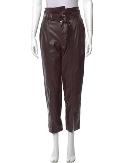 Pre-owned Marissa Webb Faux Leather Skinny Leg Pants In Brown