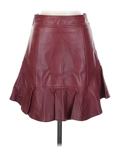 Pre-owned Marissa Webb Faux Leather Skirt In Burgundy