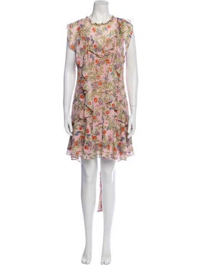 Pre-owned Marissa Webb Floral Print Knee-length Dress In Pink