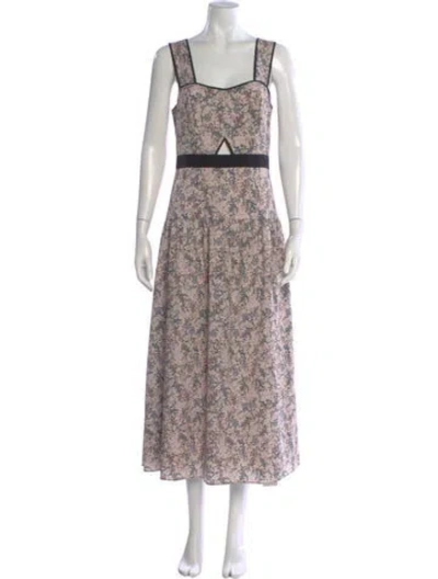 Pre-owned Marissa Webb Floral Print Long Dress In Neutral