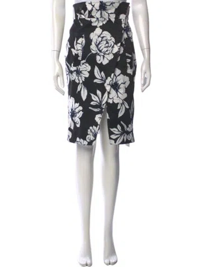Pre-owned Marissa Webb Floral Print Midi Length Skirt In Blue