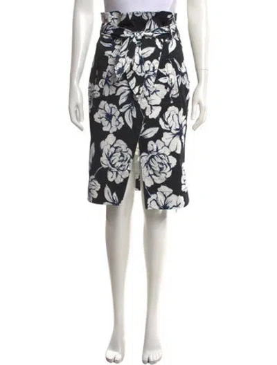 Pre-owned Marissa Webb Floral Print Midi Length Skirt In Blue