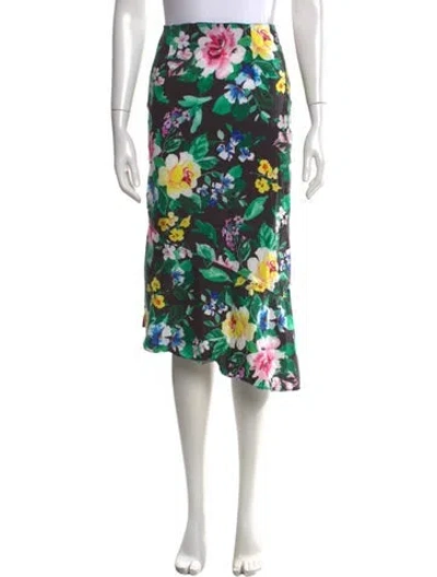 Pre-owned Marissa Webb Floral Print Midi Length Skirt In Green