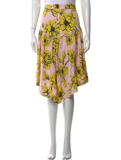 Pre-owned Marissa Webb Floral Print Midi Length Skirt In Pink