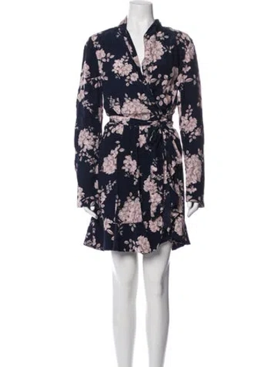 Pre-owned Marissa Webb Floral Print Mini Dress In Blue